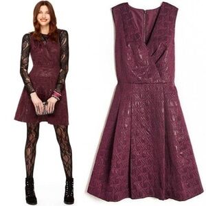 𝅺kirna Zabete at Target Textured Plum Faux Wrap Fit n Flare Dress